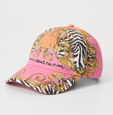 Gorra para mujer Versace Jeans Couture rosa grecas